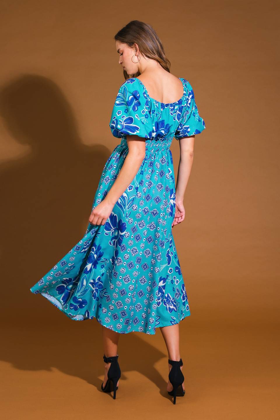 New Castle Woven Midi Dress
