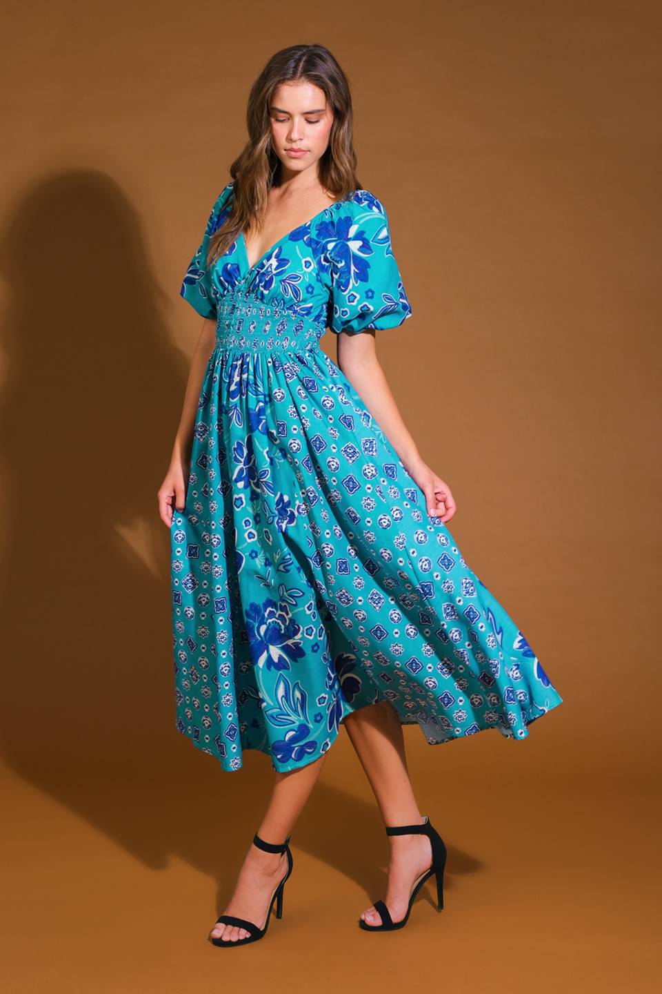 New Castle Woven Midi Dress