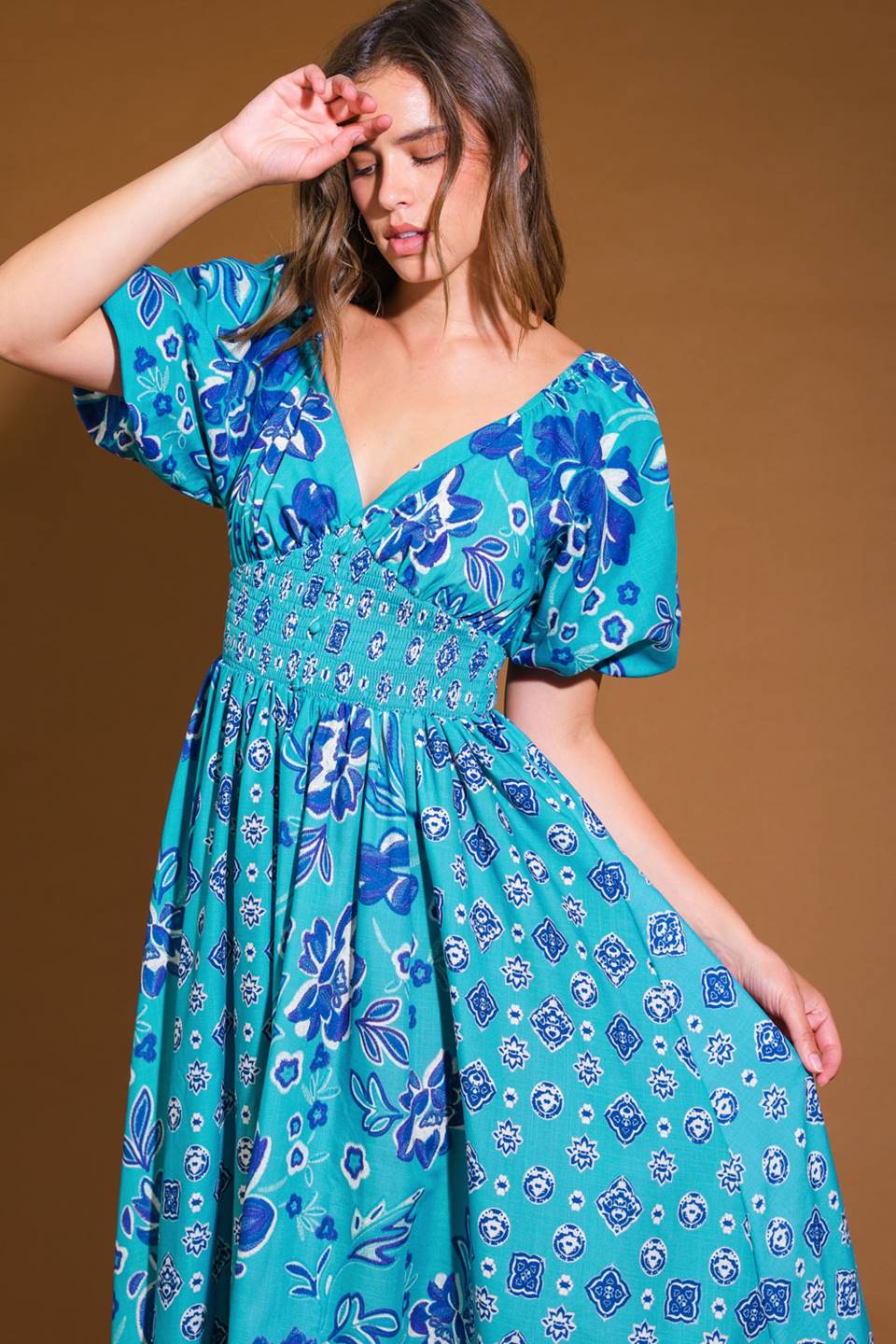 New Castle Woven Midi Dress
