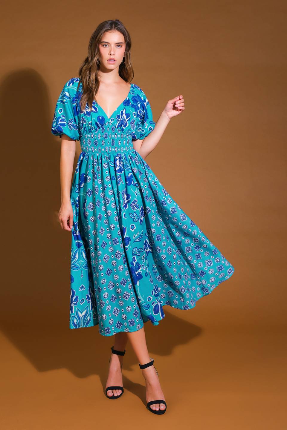 New Castle Woven Midi Dress