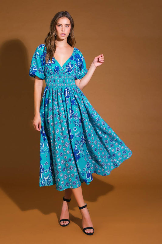 New Castle Woven Midi Dress
