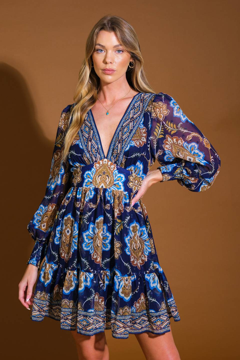 So Delighted Woven Mini Dress