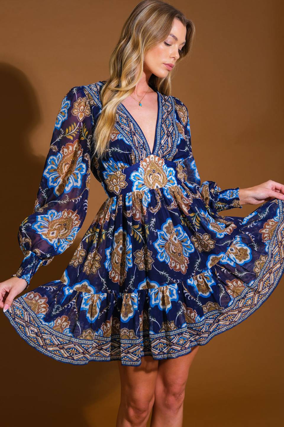 So Delighted Woven Mini Dress