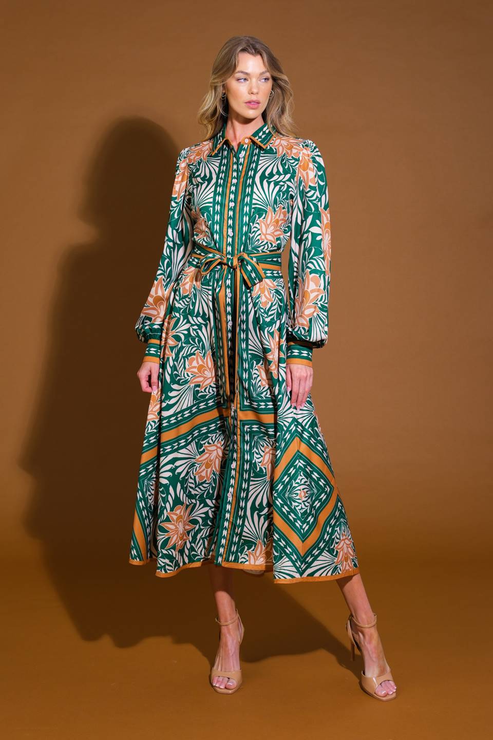 Love Espresso Woven Midi Dress