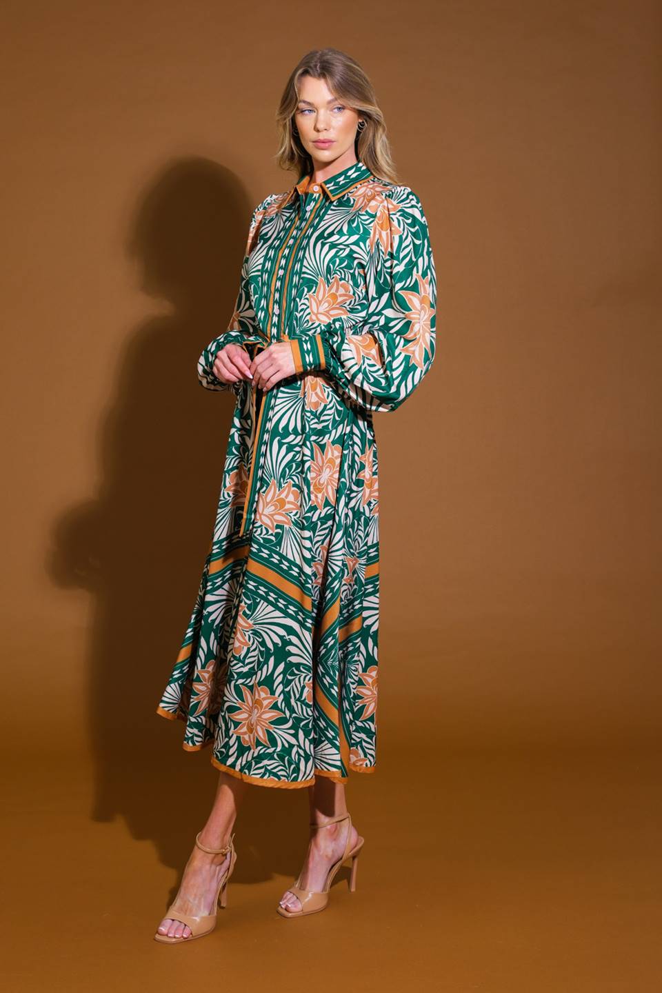 Love Espresso Woven Midi Dress