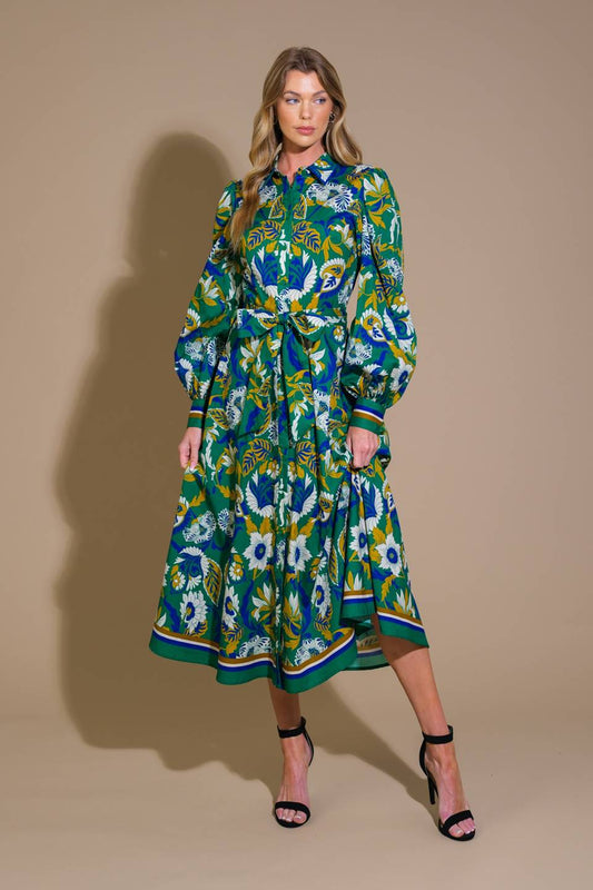 Take Me Back to Shirt Woven Midi Dress