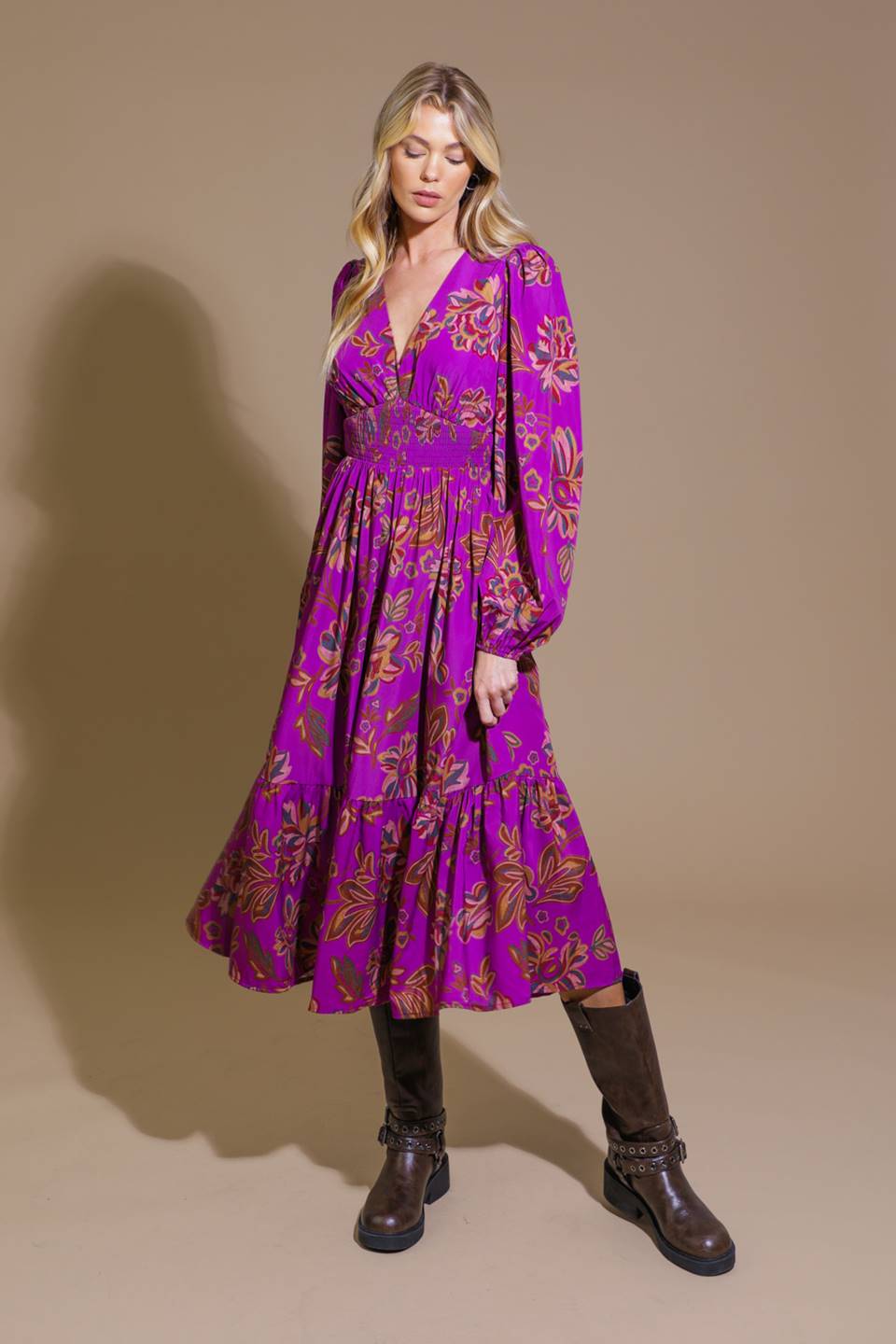 Elegantly Elevated Woven Midi Dress