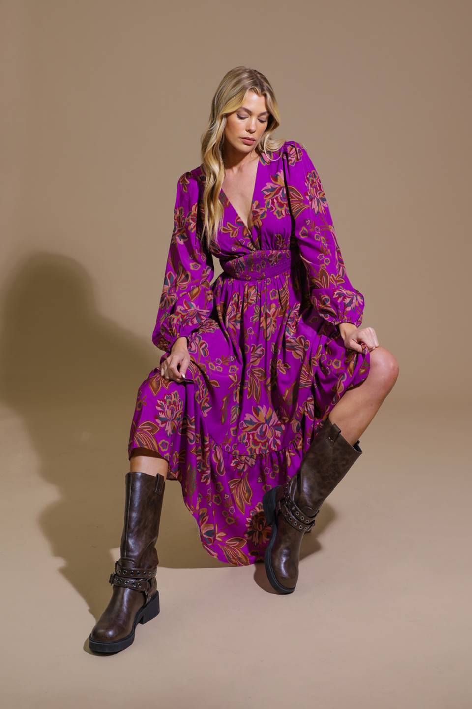 Elegantly Elevated Woven Midi Dress