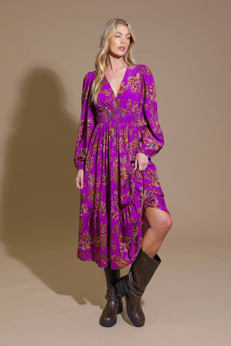 Elegantly Elevated Woven Midi Dress