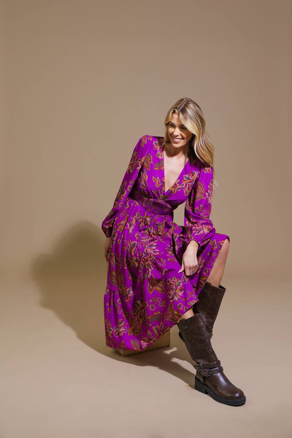 Elegantly Elevated Woven Midi Dress