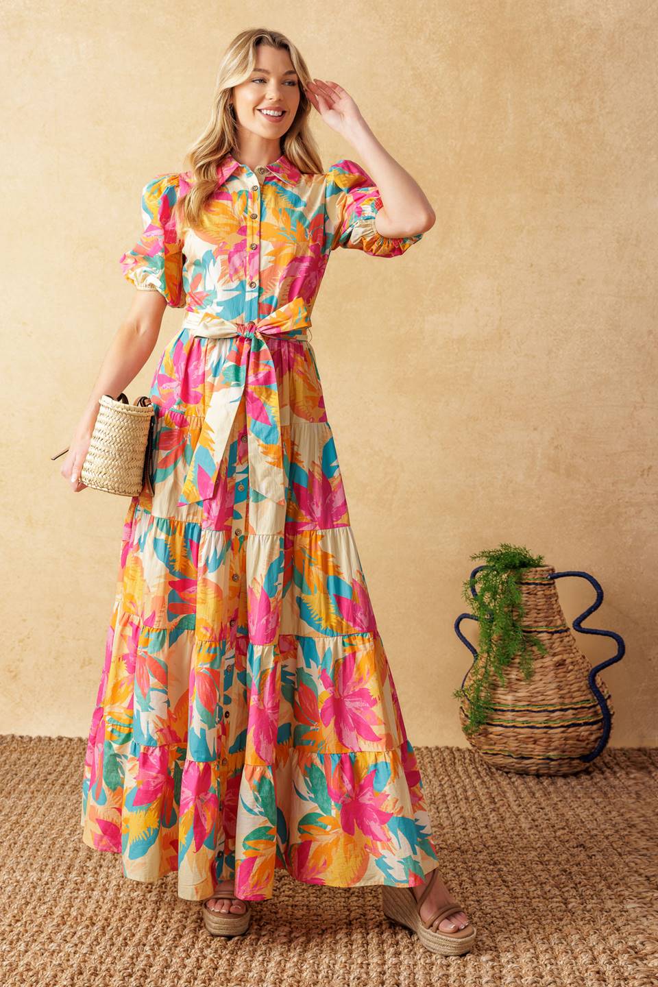 Sweet Soiree Woven Midi Dress