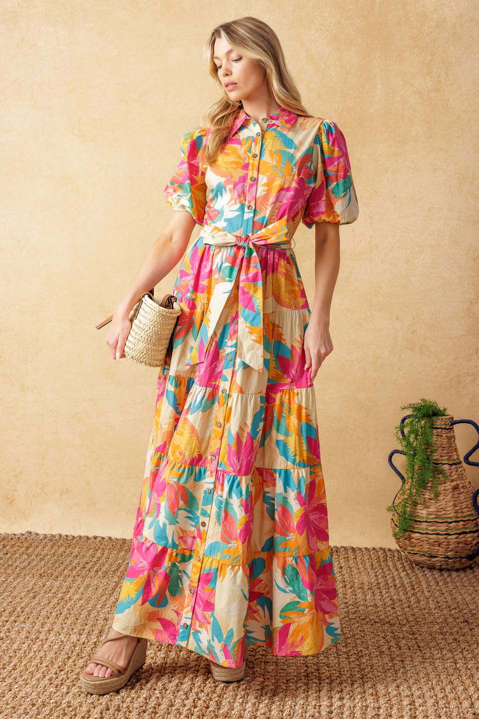 Sweet Soiree Woven Midi Dress