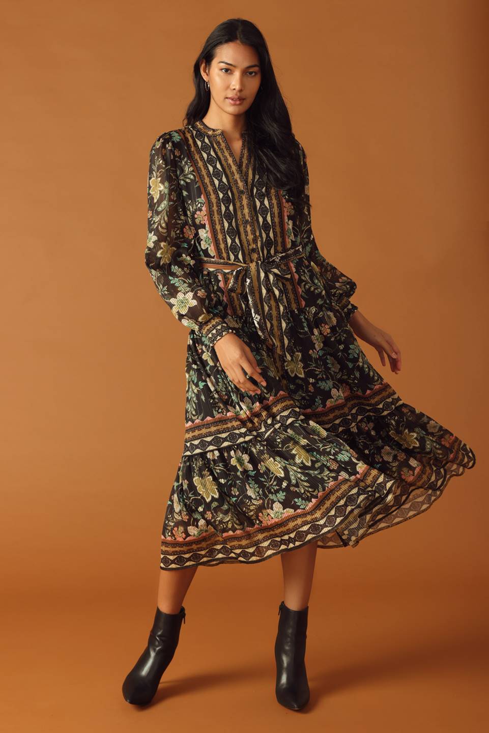 Along the Way Woven Midi Dress