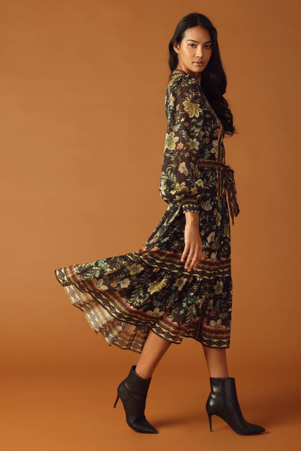 Along the Way Woven Midi Dress