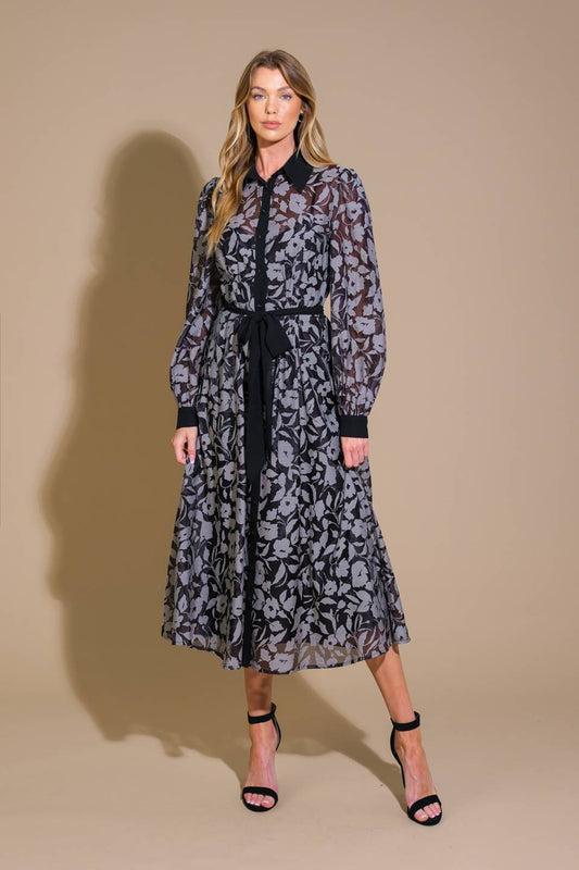 Captivating Always Jacquard Midi Dress