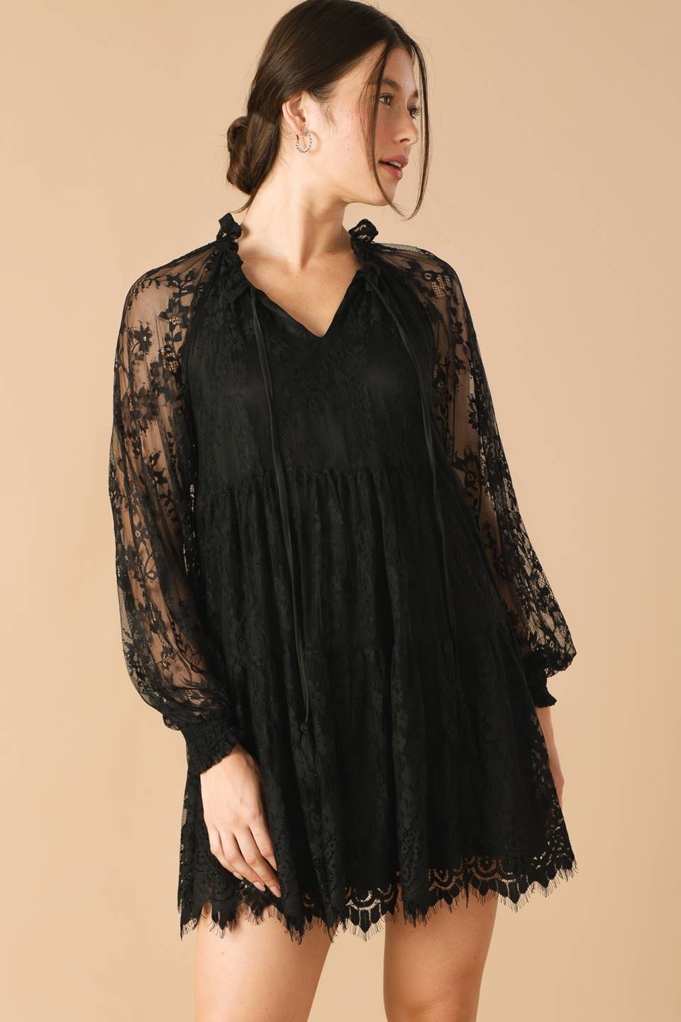 Woven Lace Mini Dress