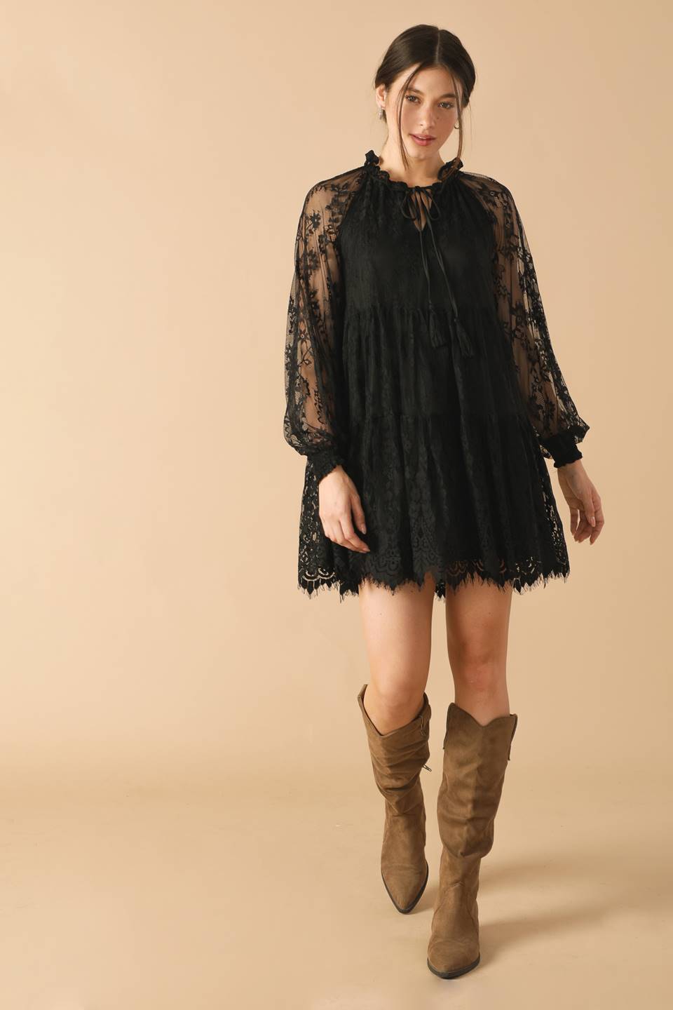 Woven Lace Mini Dress