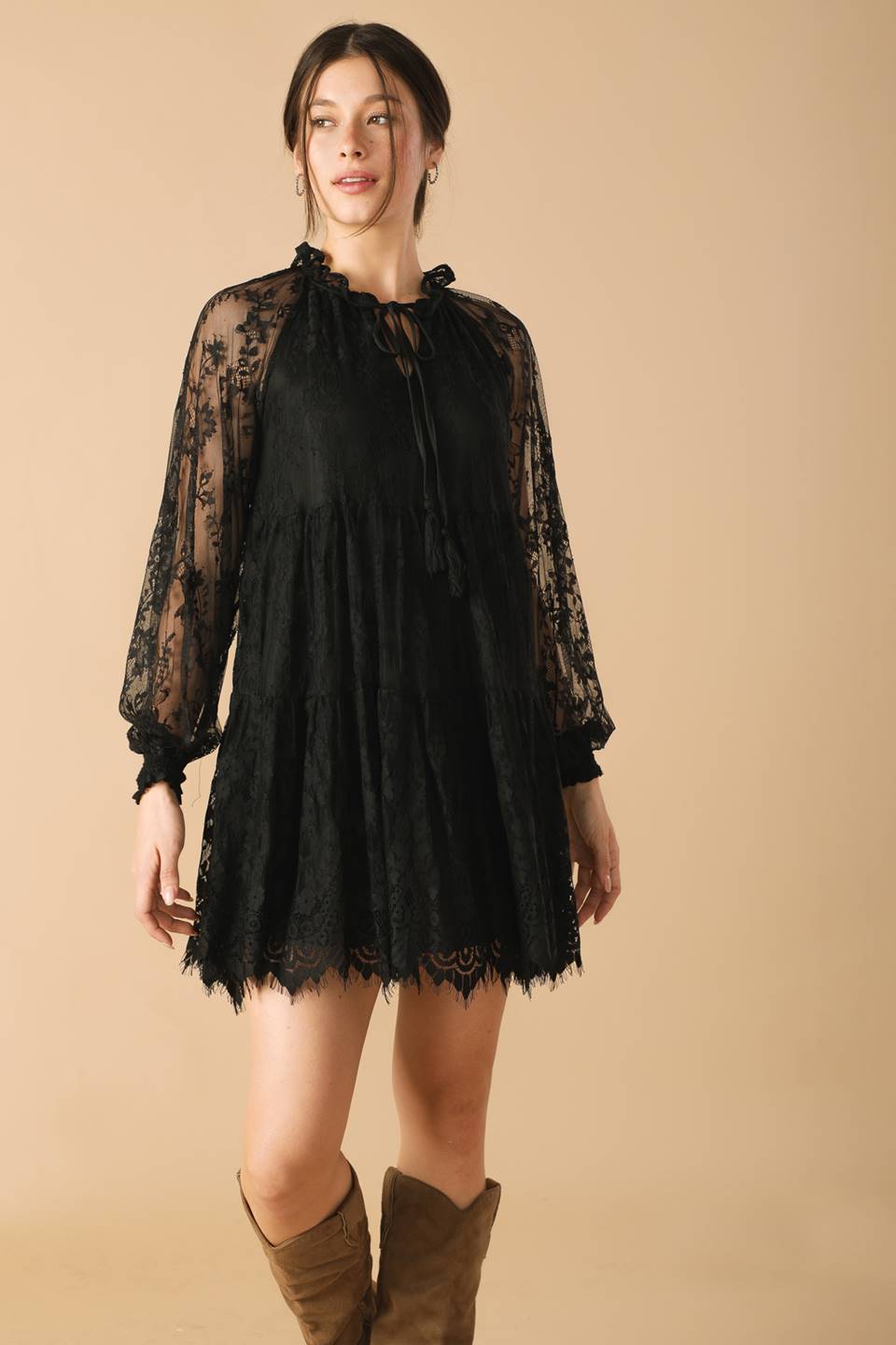Woven Lace Mini Dress