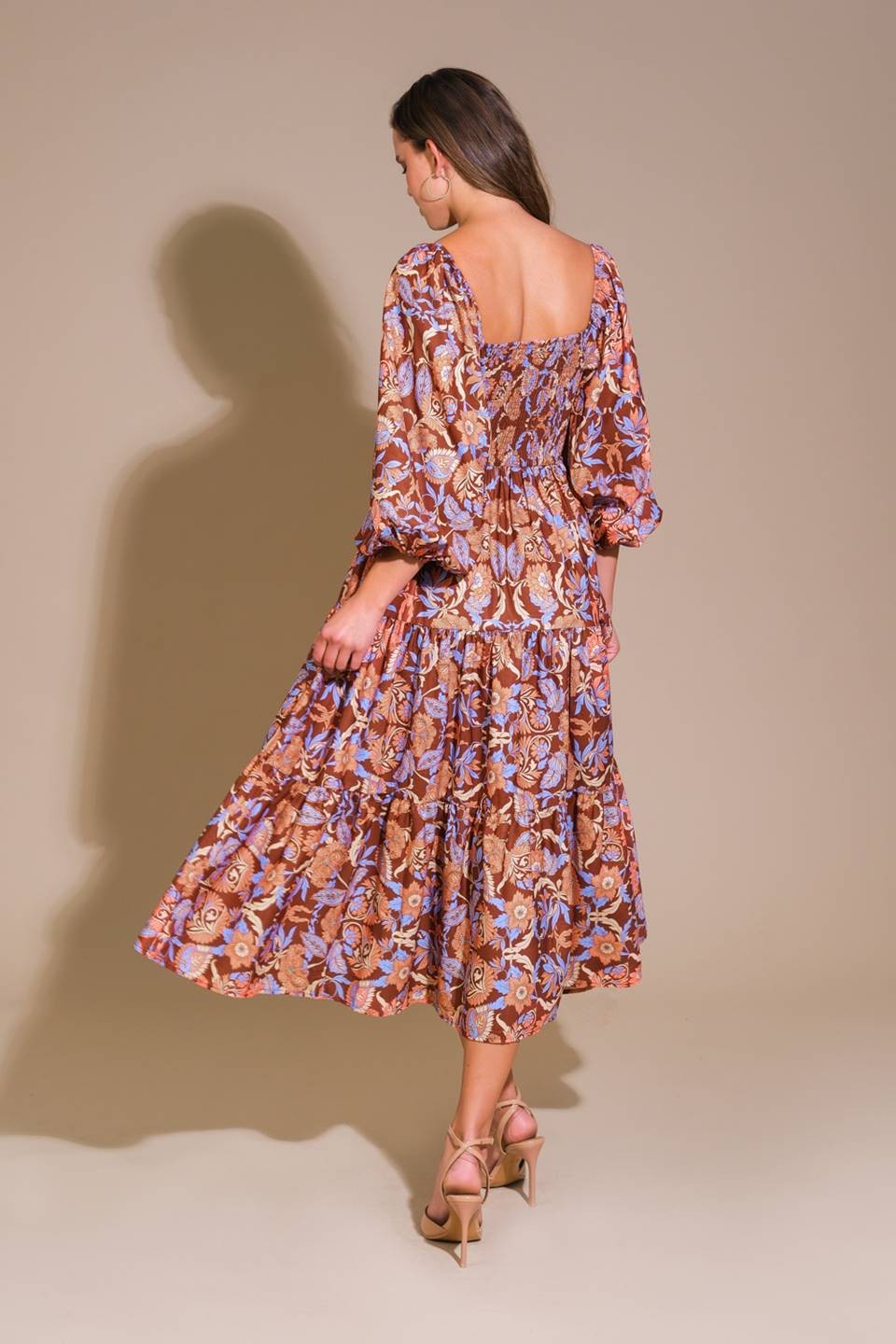 Keepping Tabs Woven Midi Dress