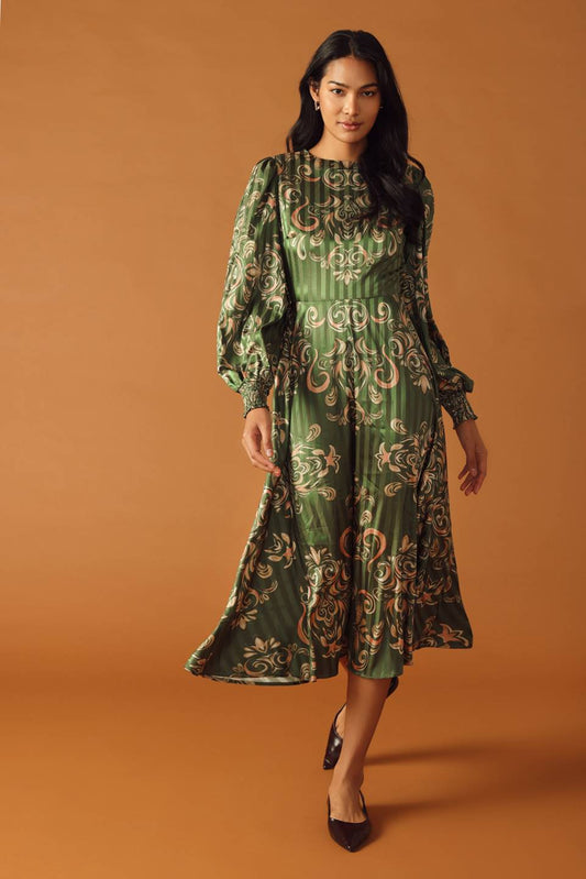 Moments Of Clarity Woven Midi Dress