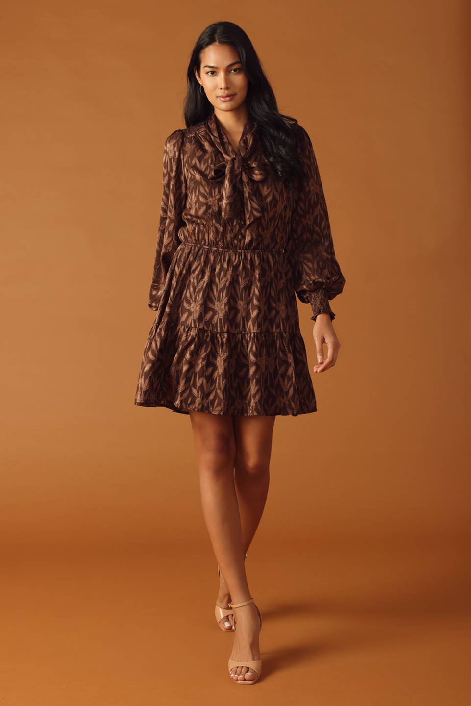 Open Path Almond Woven Mini Dress