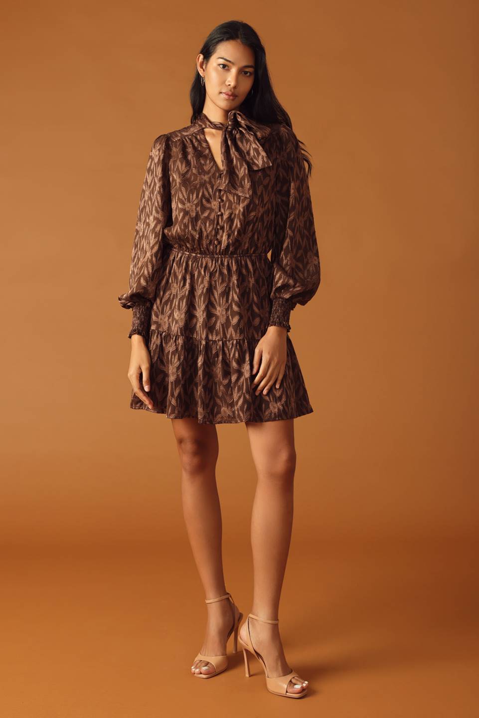 Open Path Almond Woven Mini Dress