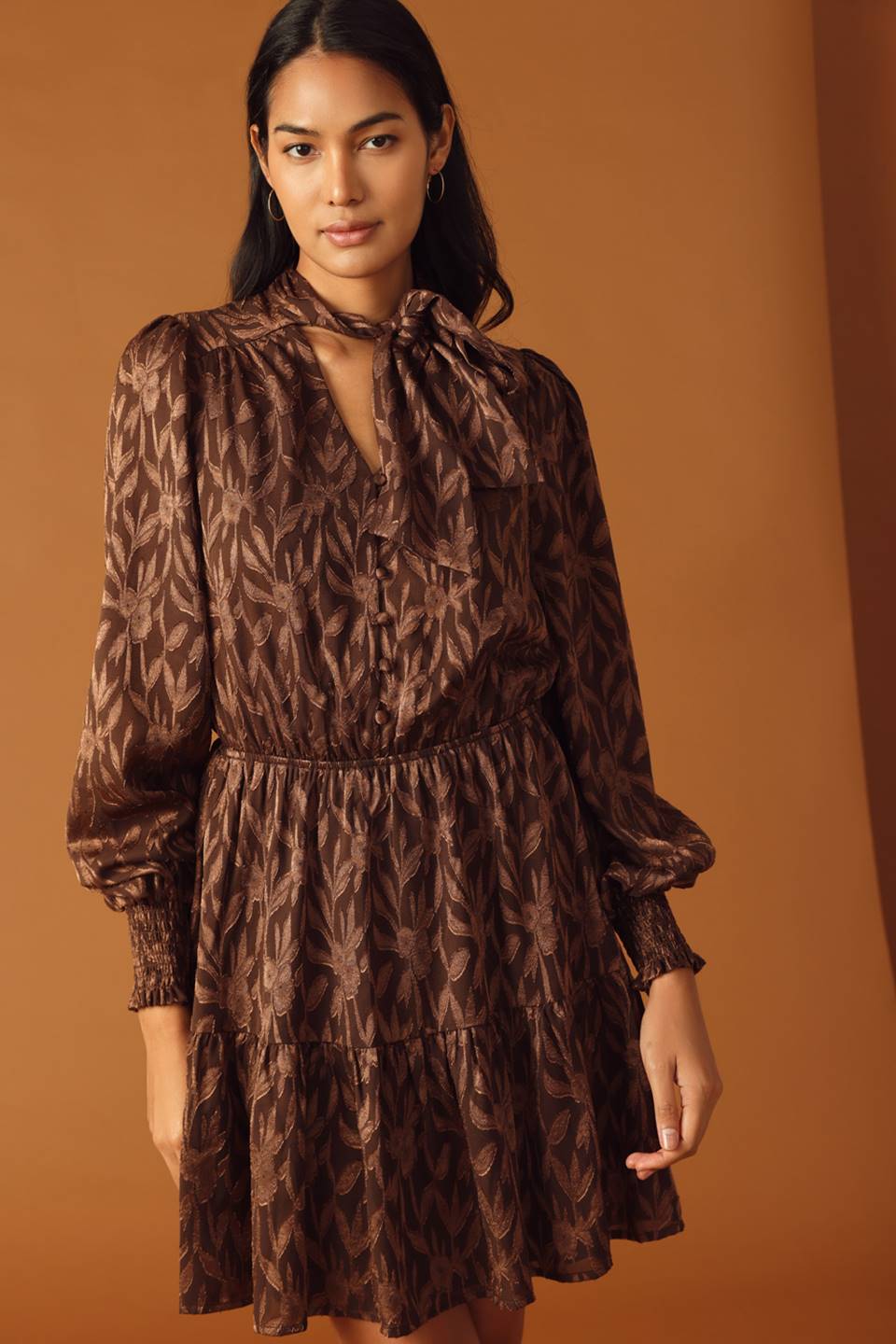 Open Path Almond Woven Mini Dress