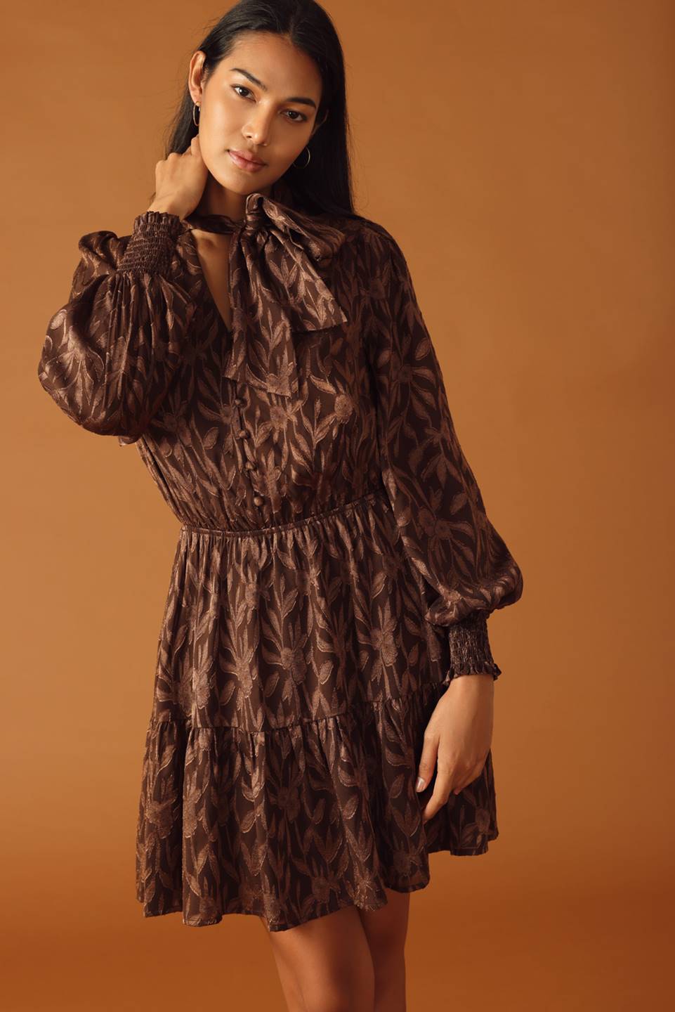 Open Path Almond Woven Mini Dress
