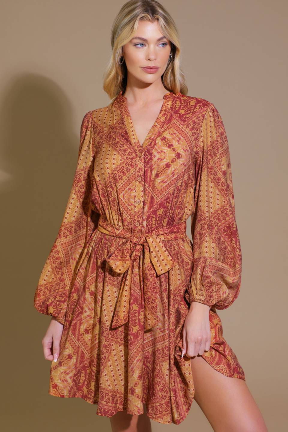 Deeply Delightful Woven Mini Dress