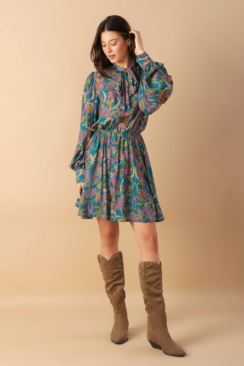Much to Do Woven Mini Dress