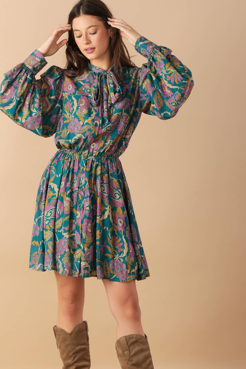 Much to Do Woven Mini Dress
