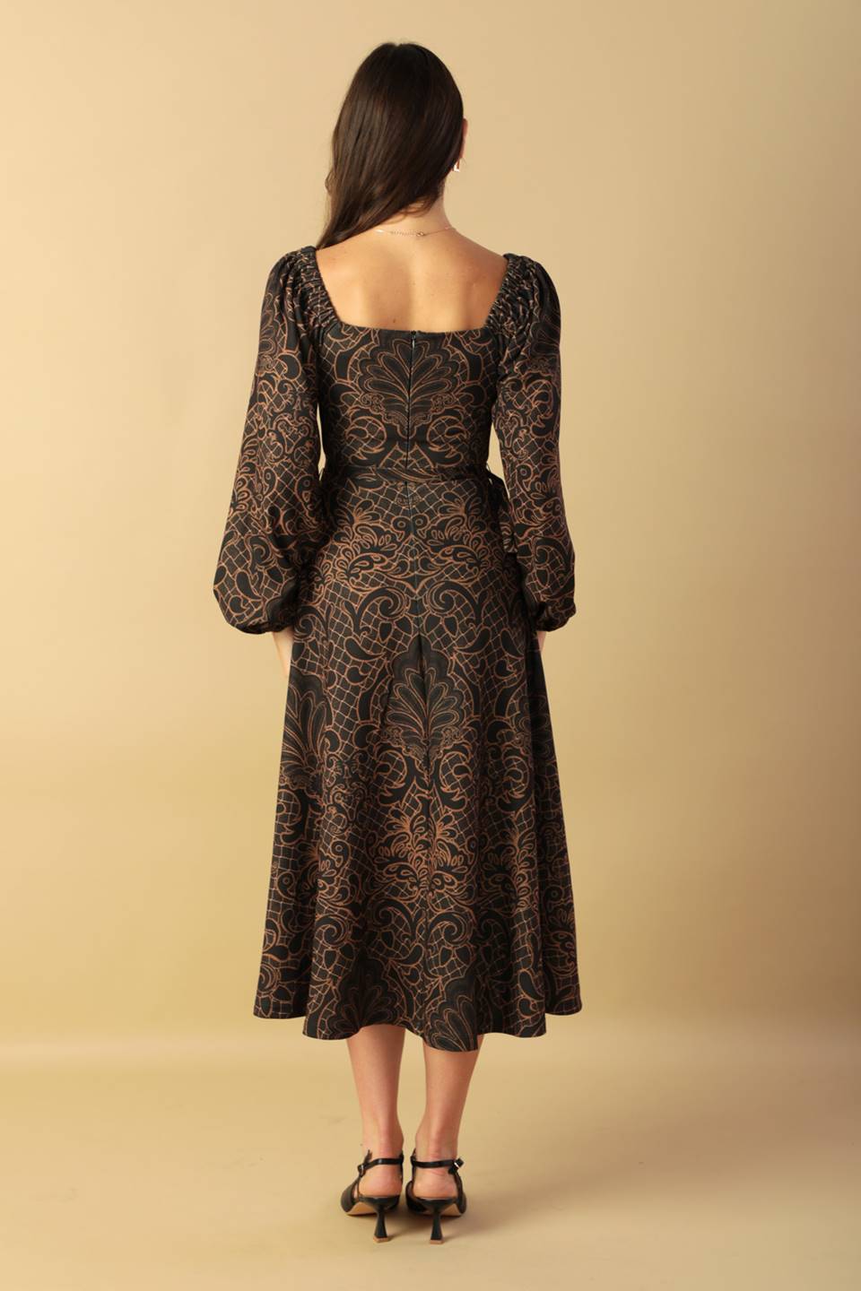 Rustic Allure Woven Midi Dress