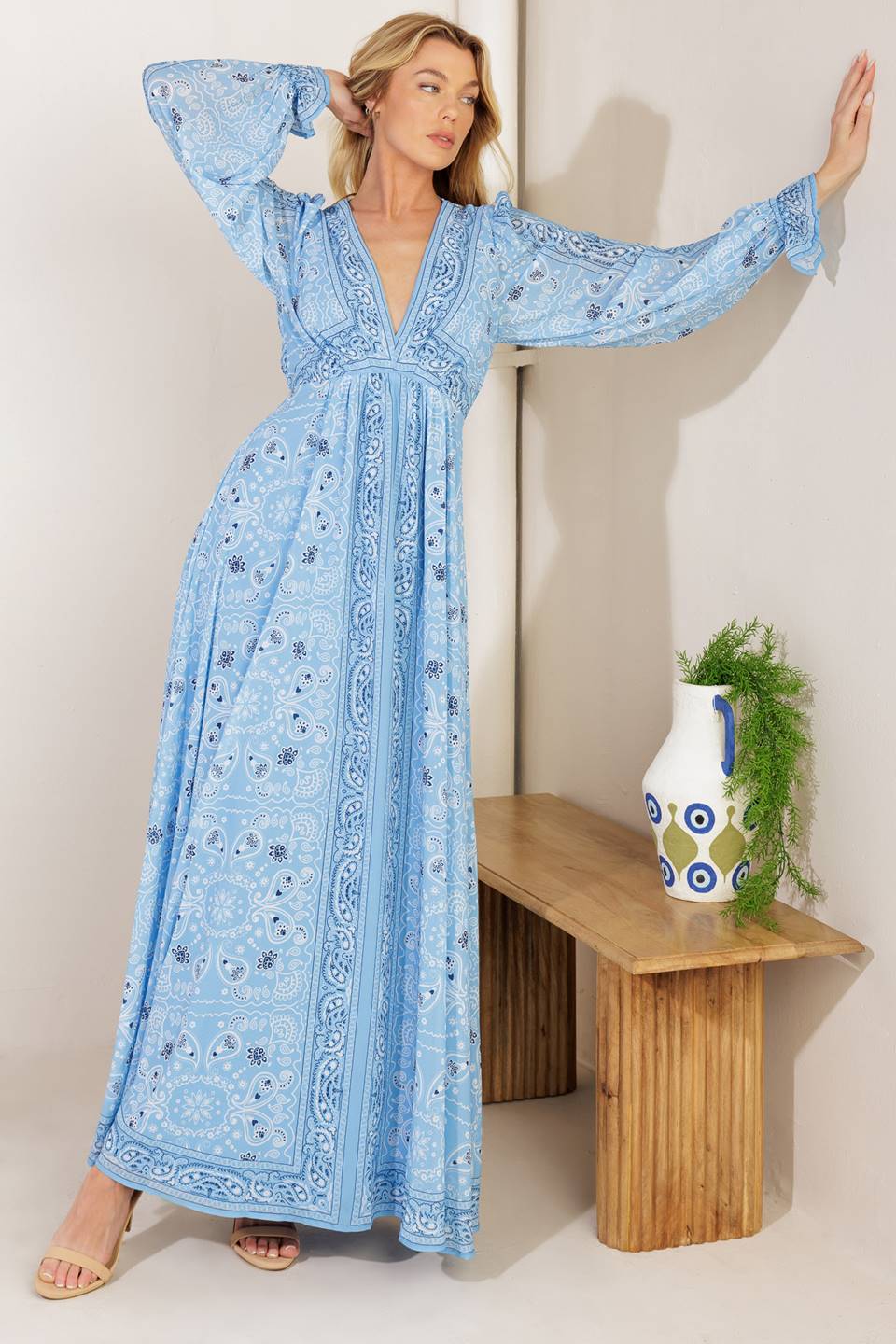 Ripples of Time Woven Maxi Dress