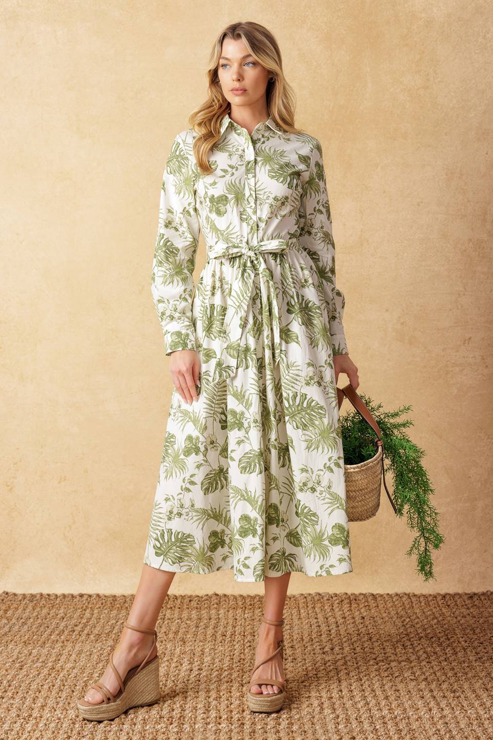 Want You Around Woven Midi Dress