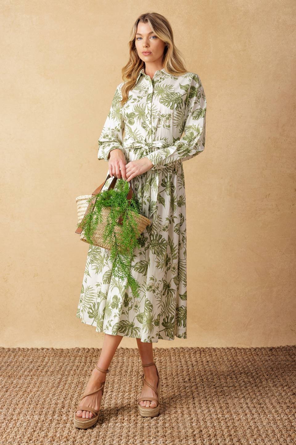 Want You Around Woven Midi Dress