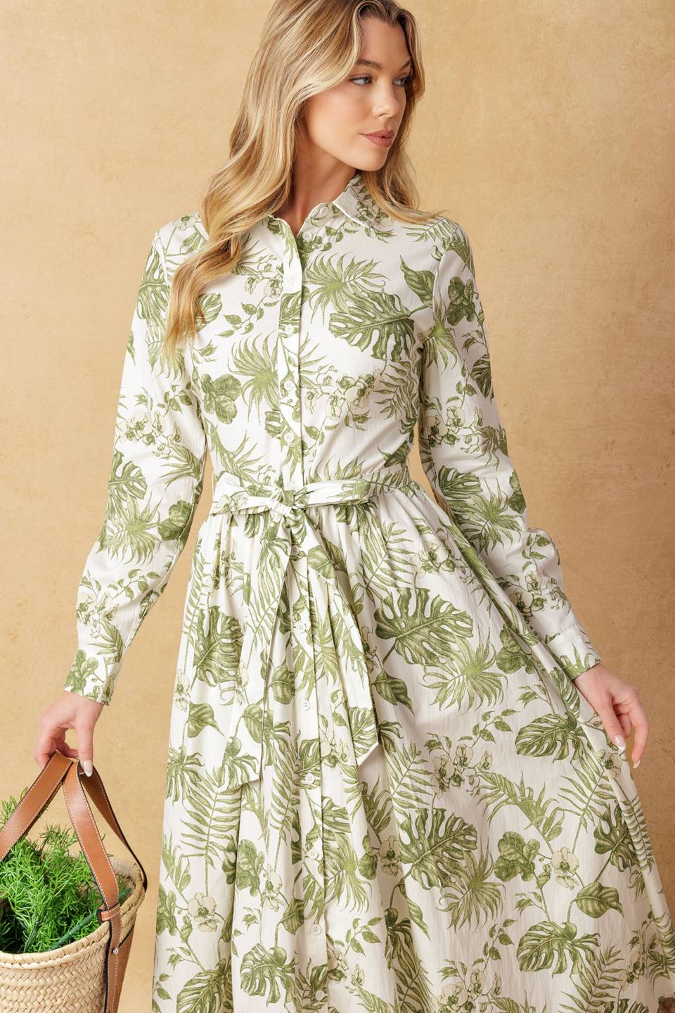 Want You Around Woven Midi Dress