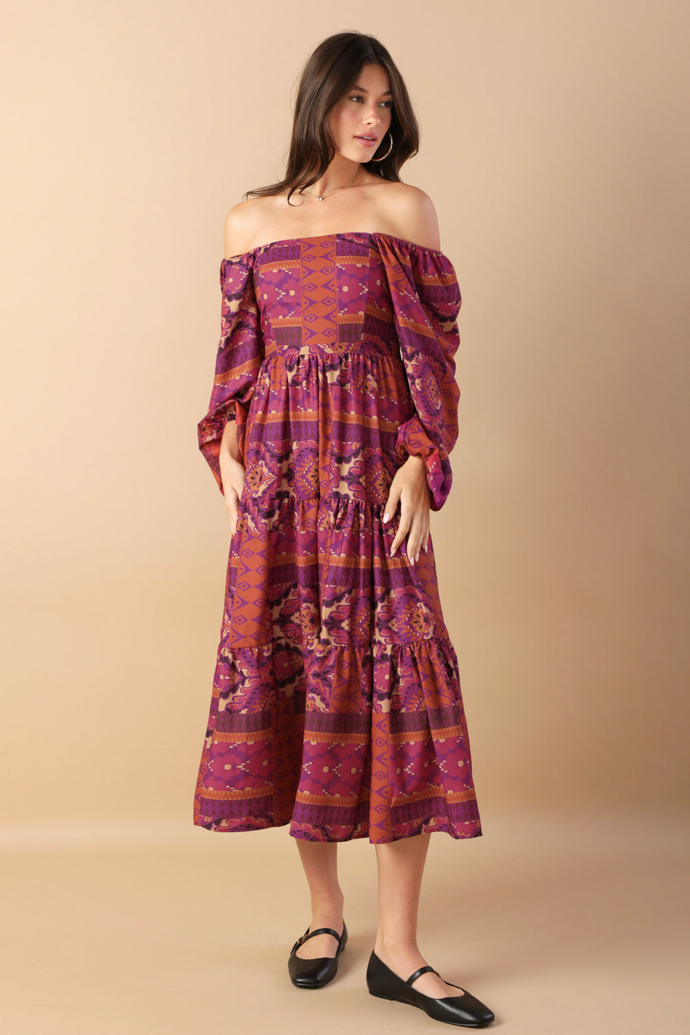 Mellow Moments Woven Midi Dress