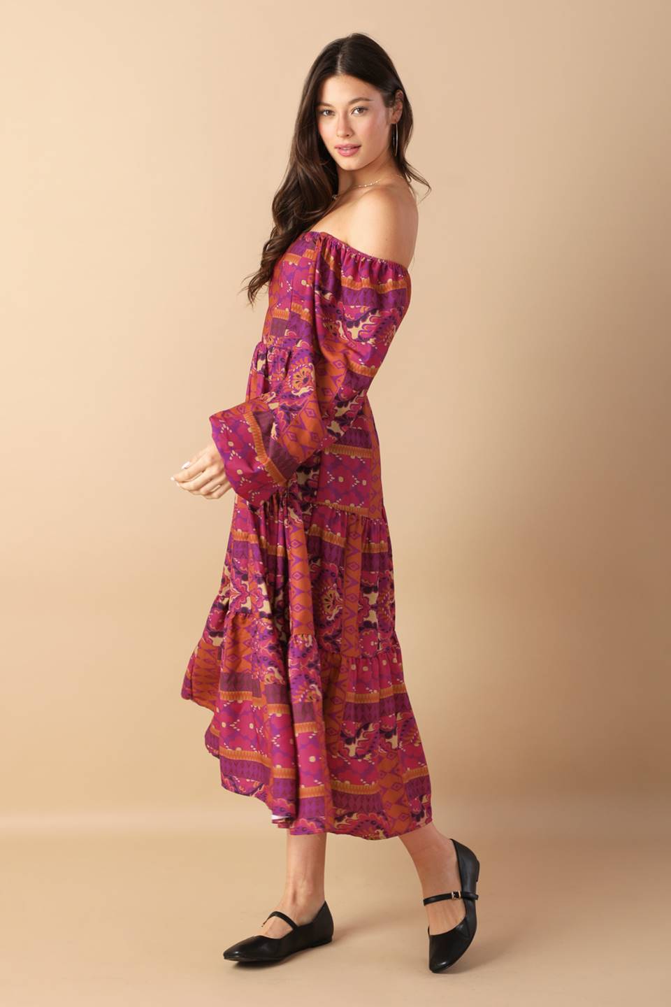 Mellow Moments Woven Midi Dress