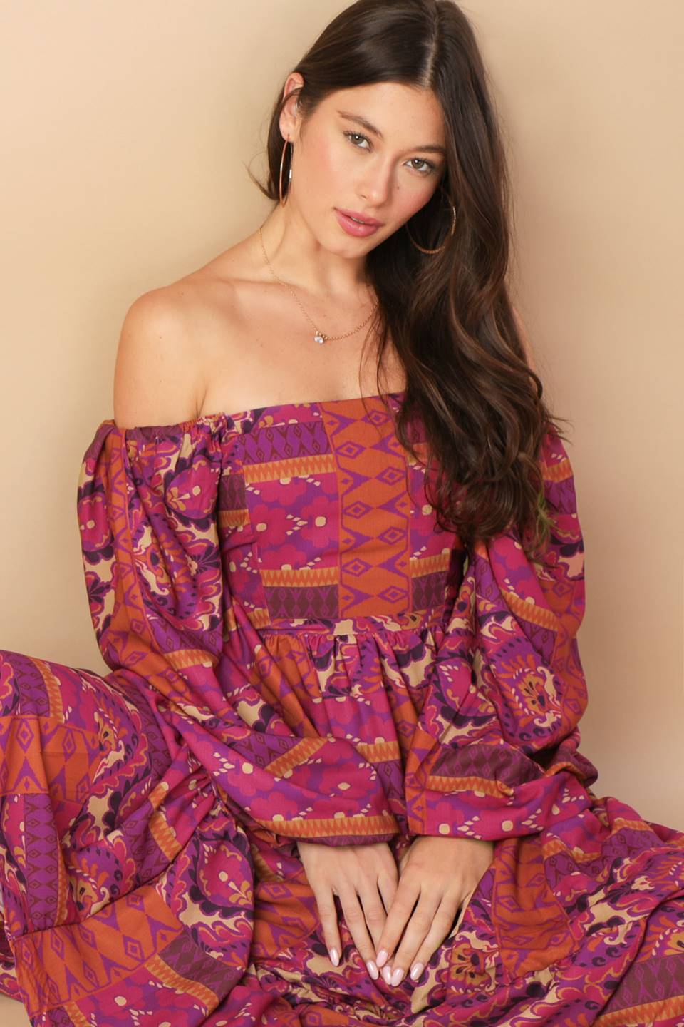 Mellow Moments Woven Midi Dress
