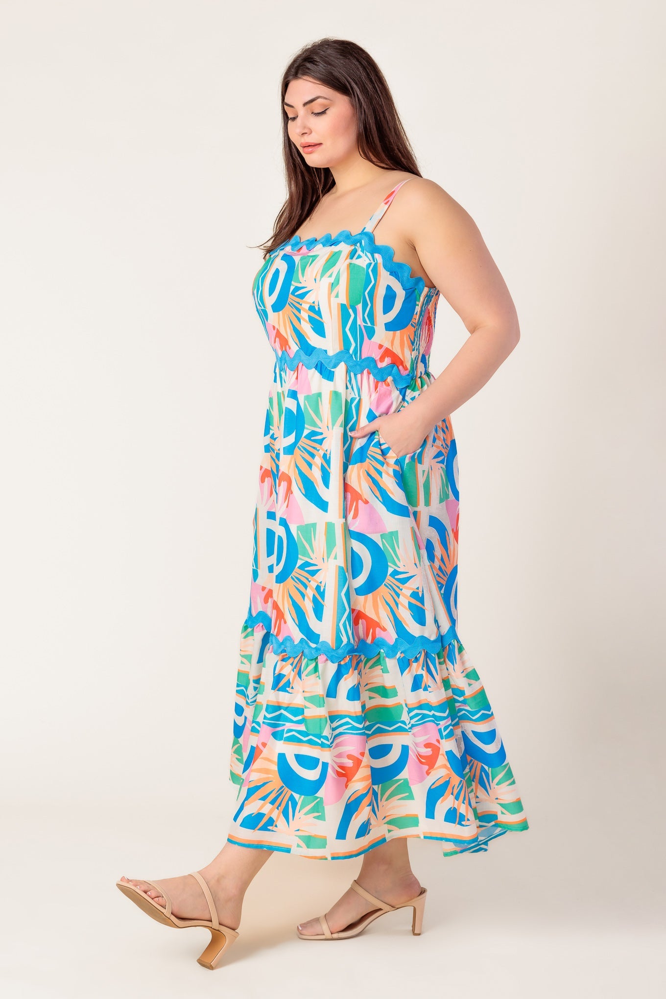 A Head Start Woven Midi Dress