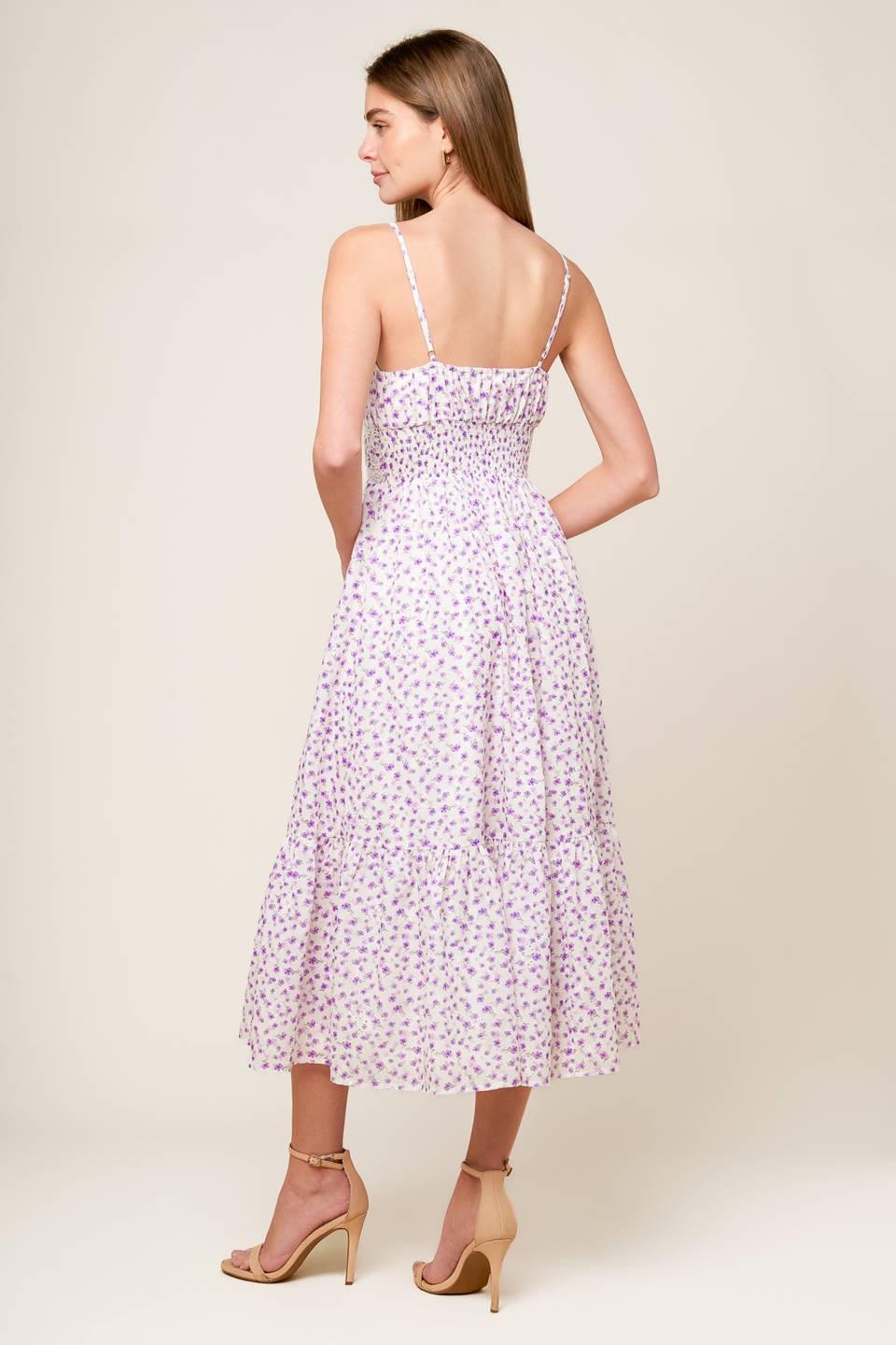 Daylight Glimmer Lavender Woven Midi Dress