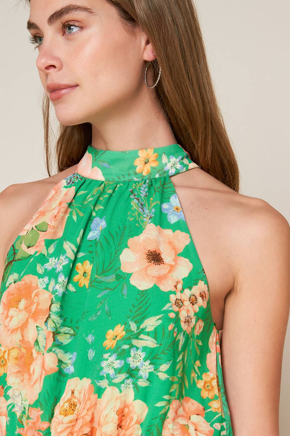 Porcelain Bloom Woven Maxi Dress