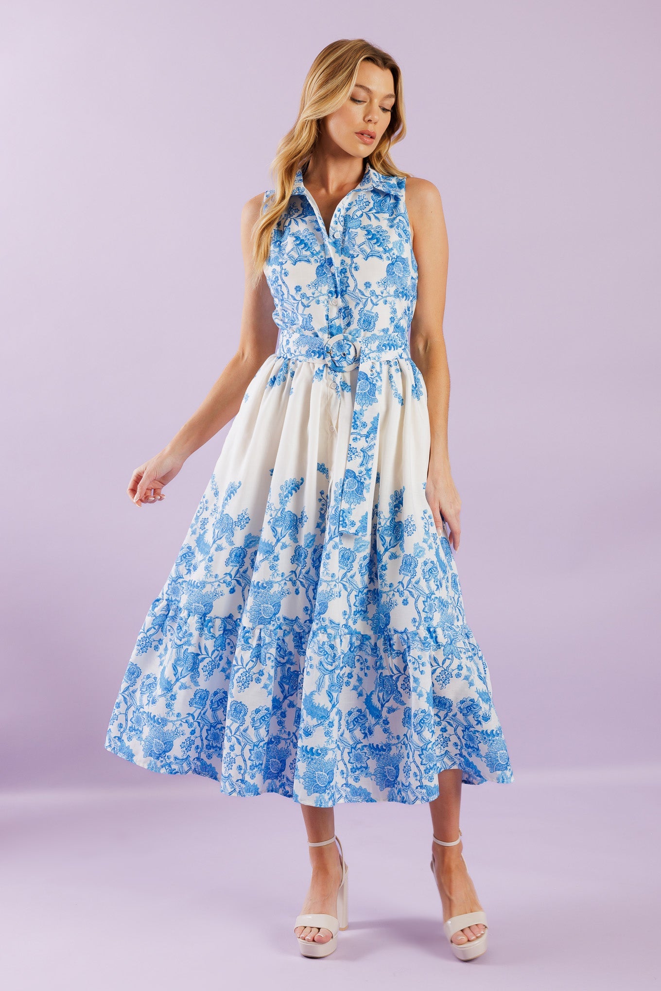 Palm Shores Woven Midi Dress