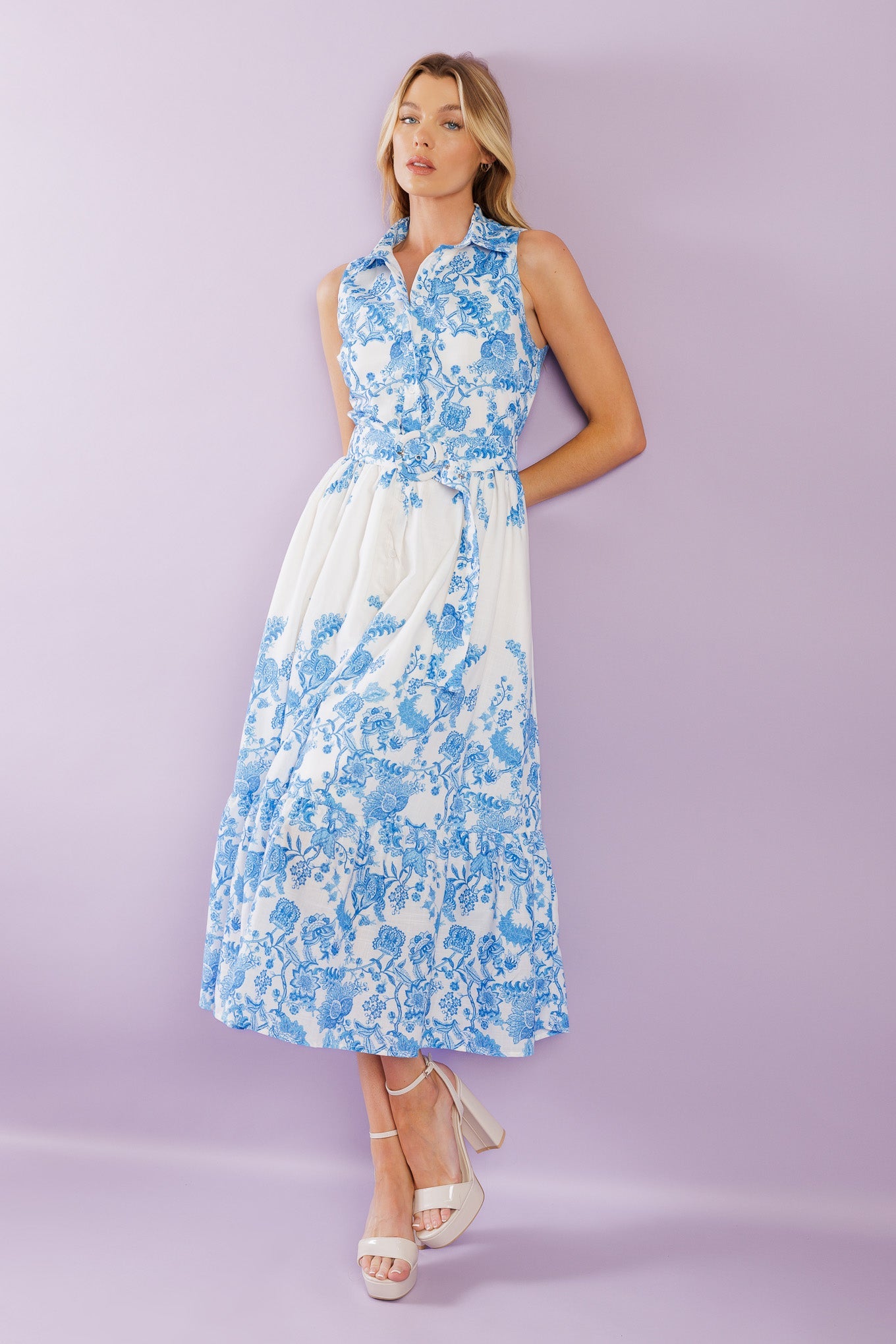 Palm Shores Woven Midi Dress