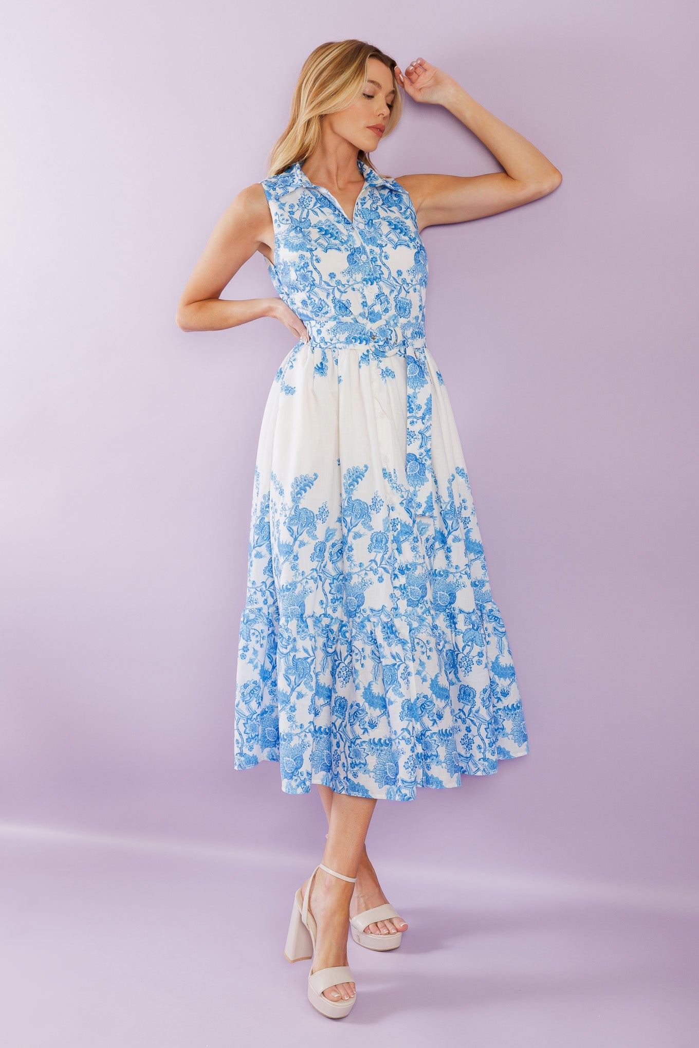 Palm Shores Woven Midi Dress