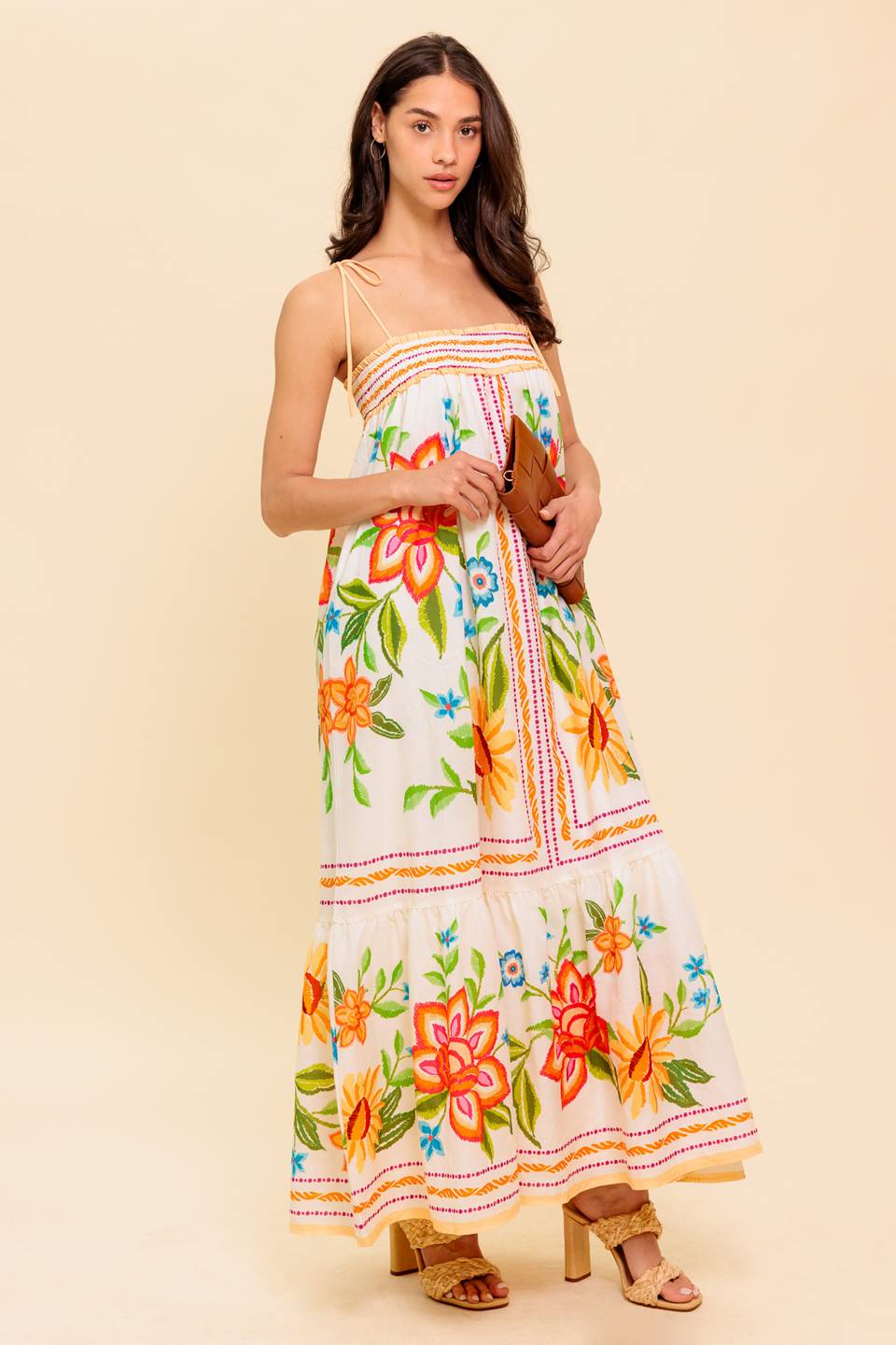 Said And Done Ivory Woven Maxi Dress