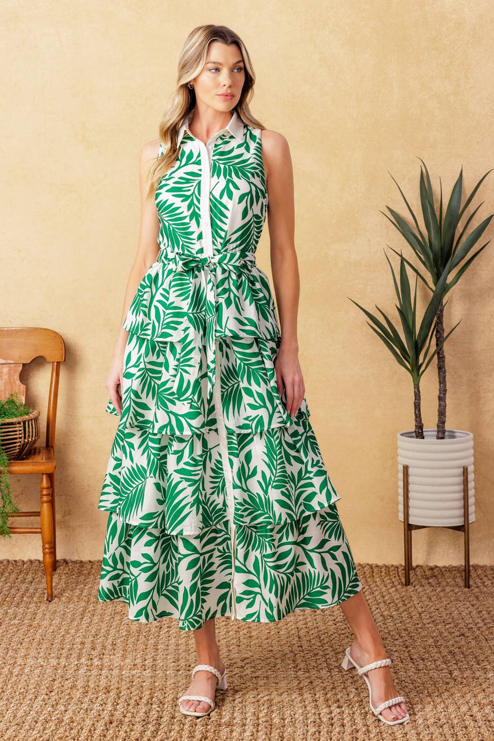 Park Avenue Woven Woven Midi Dress