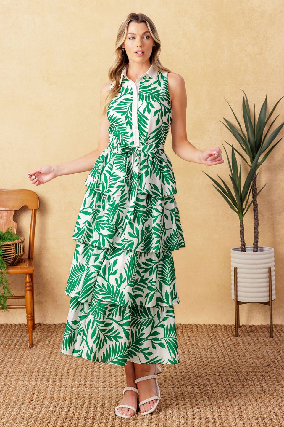 Park Avenue Woven Woven Midi Dress