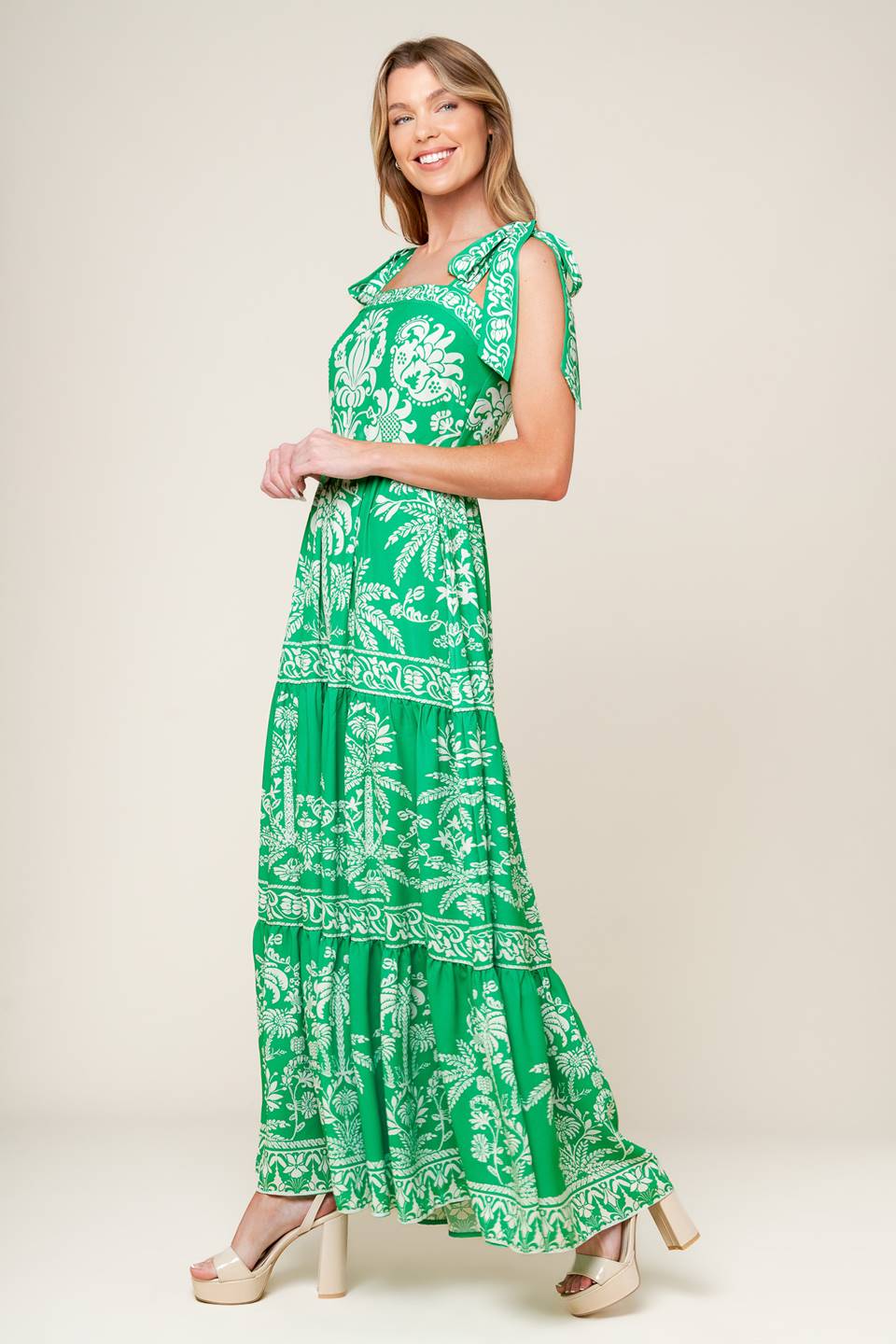 Sweet Like Green Woven Maxi Dress