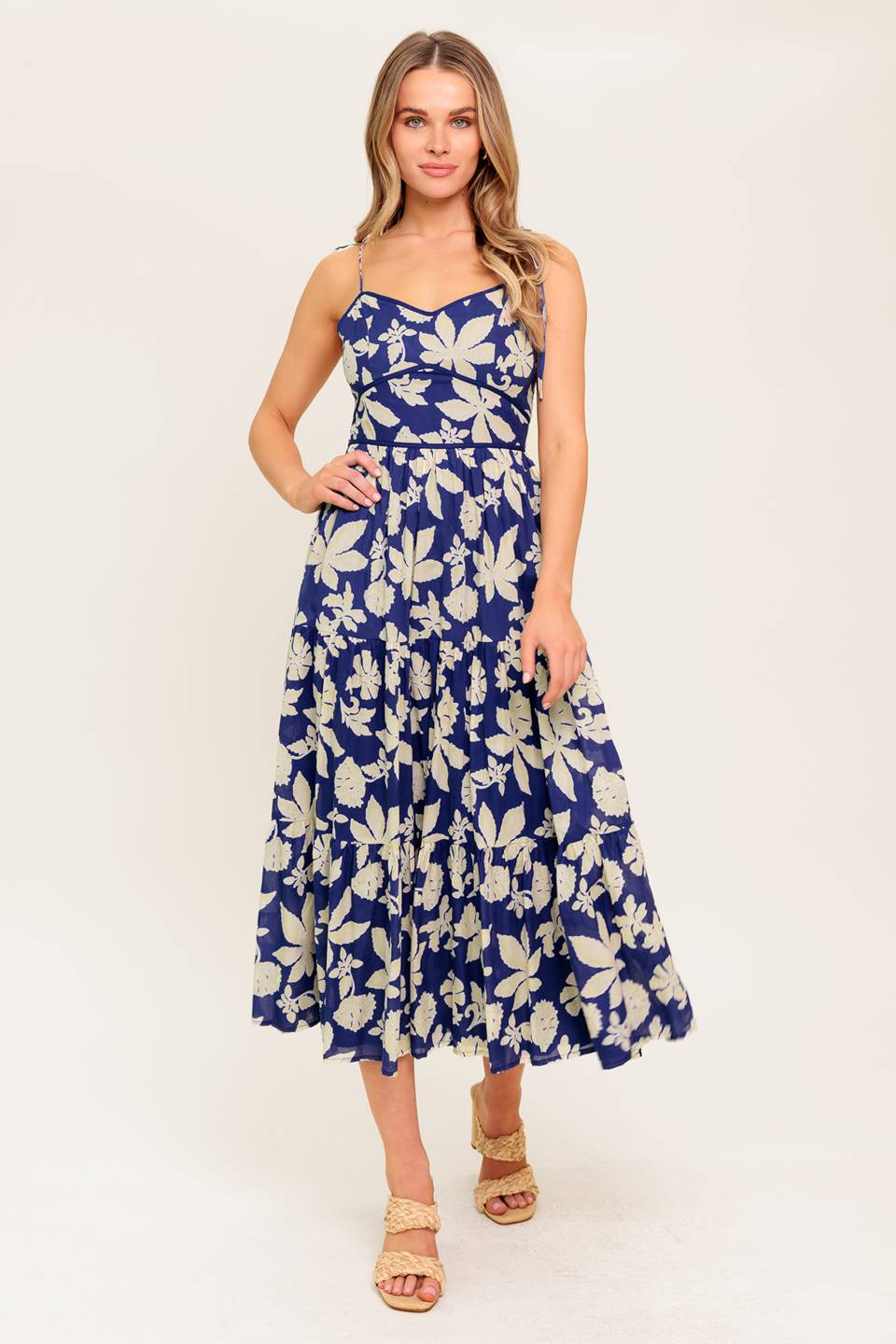 Petals in the Wind Woven Midi Dress